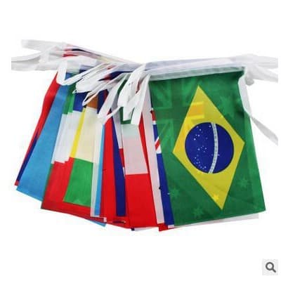 100-Country Flag Banner String, World National Flags, International Flag Garland, Hanging Flags for Bar, KTV, Internet Cafe