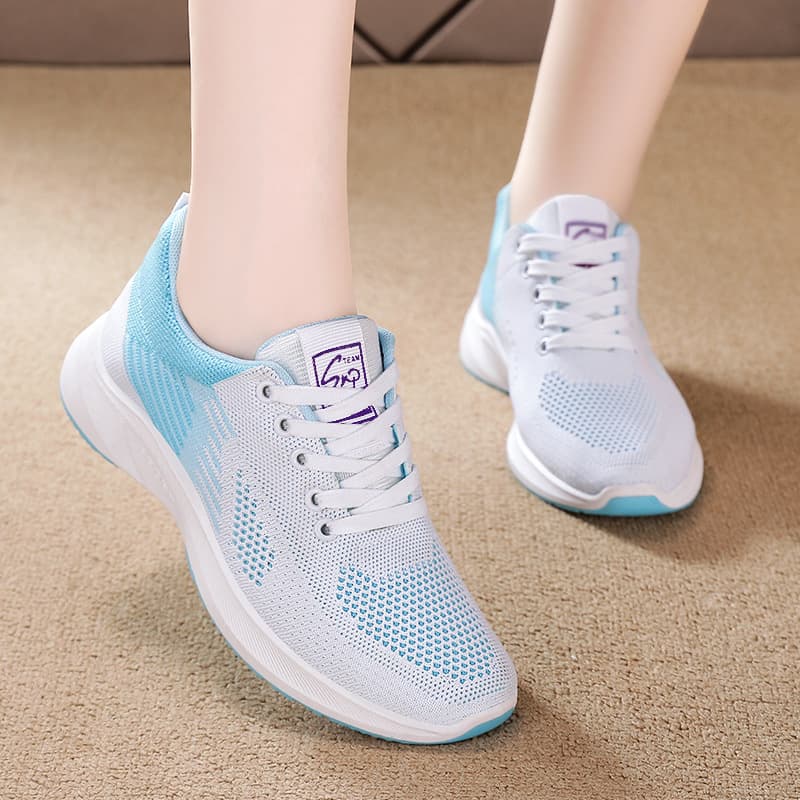 Women's Summer New Cross-Border Breathable Knit Shoes Casual Mesh Shoes Popular Trendy Sports Shoes