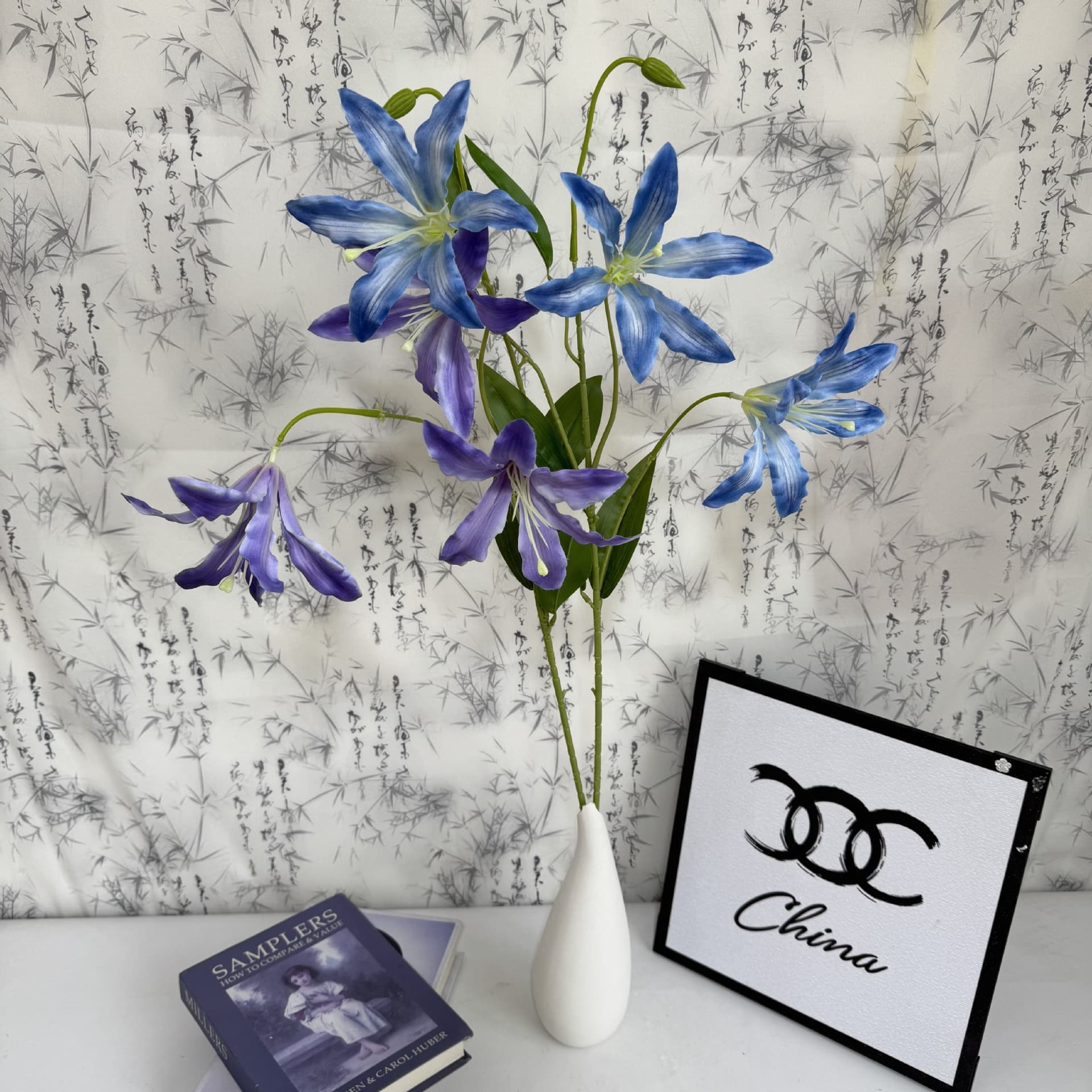 Artificial Small Lily Bouquet Wedding Photo Studio Decoration Home Decoration Photography Prop Flower Arrangement Fake Silk Flower