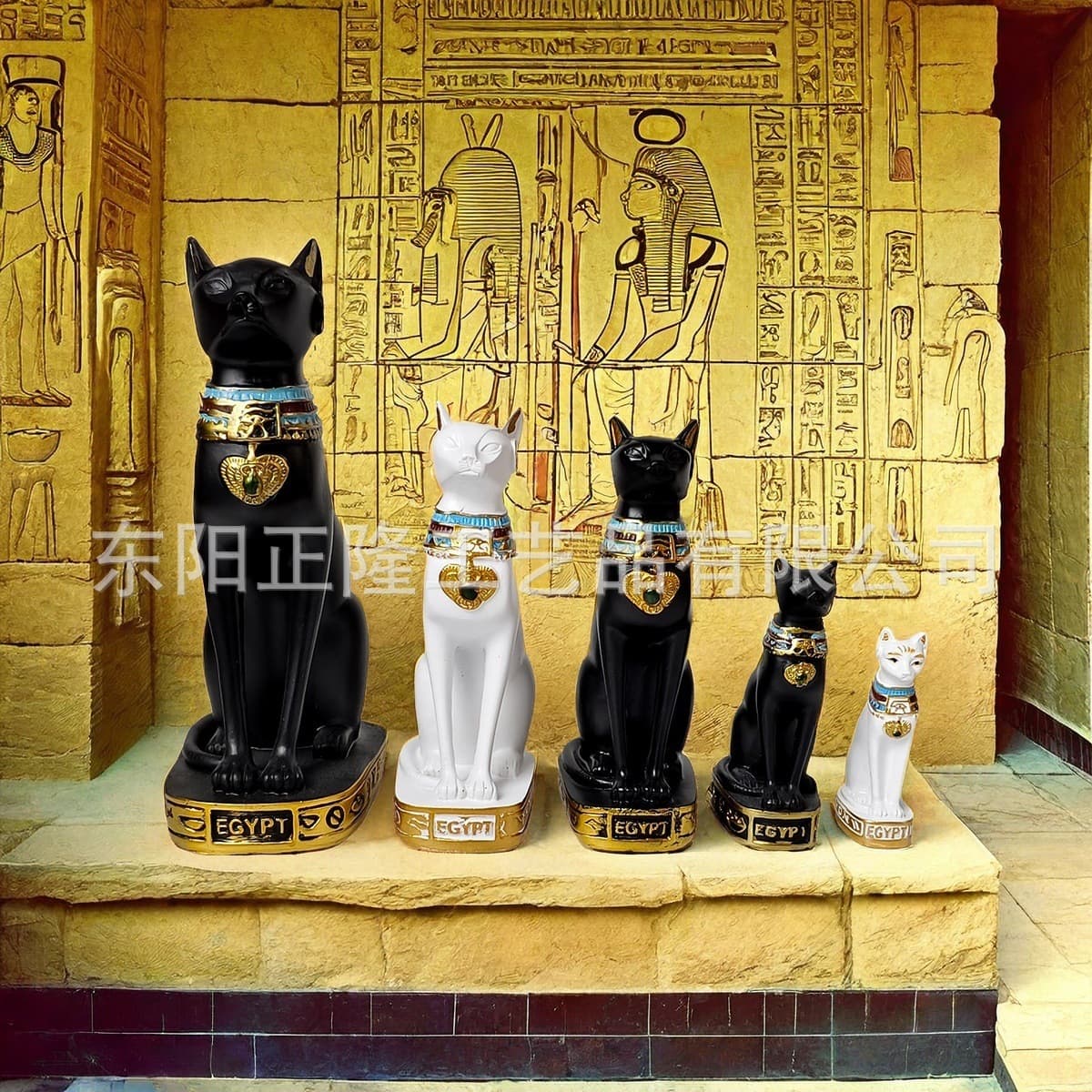 New Egyptian Exotic Soft Decoration Egyptian Cat God Resin Craft Ornament Home Office Desktop Statue Wholesale