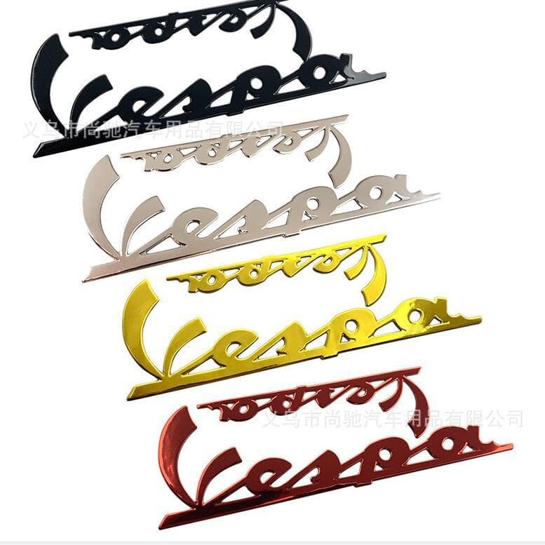 Vespa Motorcycle Stickers 3D Soft Rubber Car Stickers Waterproof Label Set for Modification Body Stickers