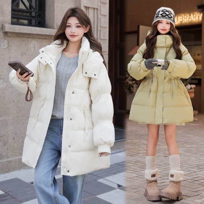 2025 Winter New Plus Size Waist Cinching Slimming Down Jacket Women's 200 Jin Heavy MM Korean Style Maternity Mid-Length Coat
