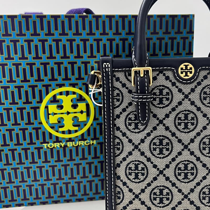 1:1 Replica Quality European and American Luxury Counter Handbag Tory Burc* Tote Bag Paper Bag with Printed LOGO