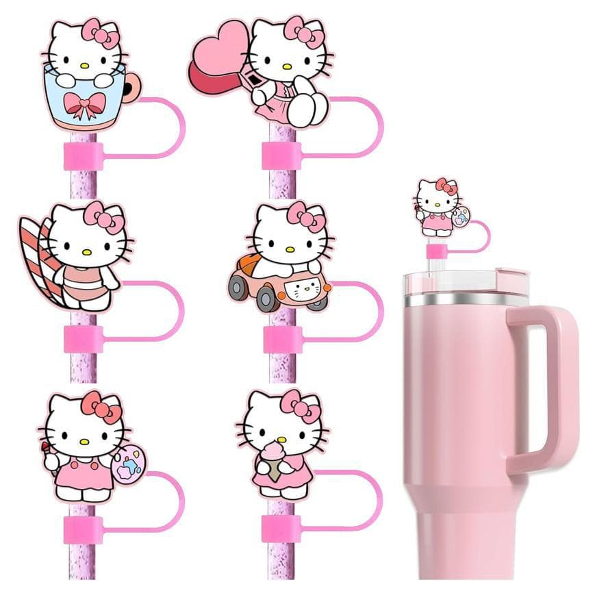 Silicone Cartoon Straw Cap Soft Glue Stanley Cup Cute Straw Cap Cartoon Straw Top for Stanley Roller