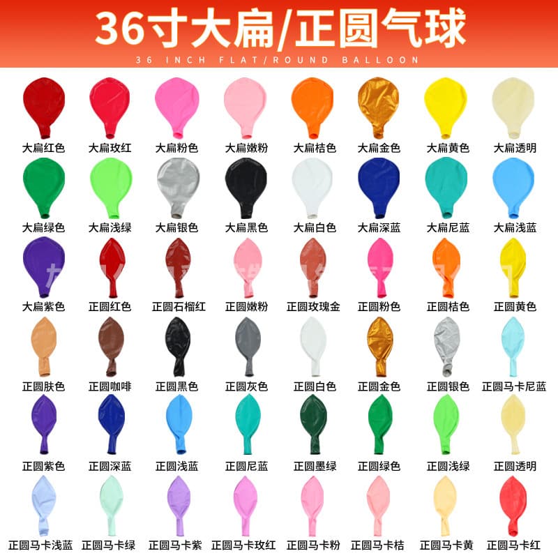 Factory Wholesale Birthday Decoration Scene Setup 36-inch Latex Large Balloon Perfect Round Flat Latex Balloon