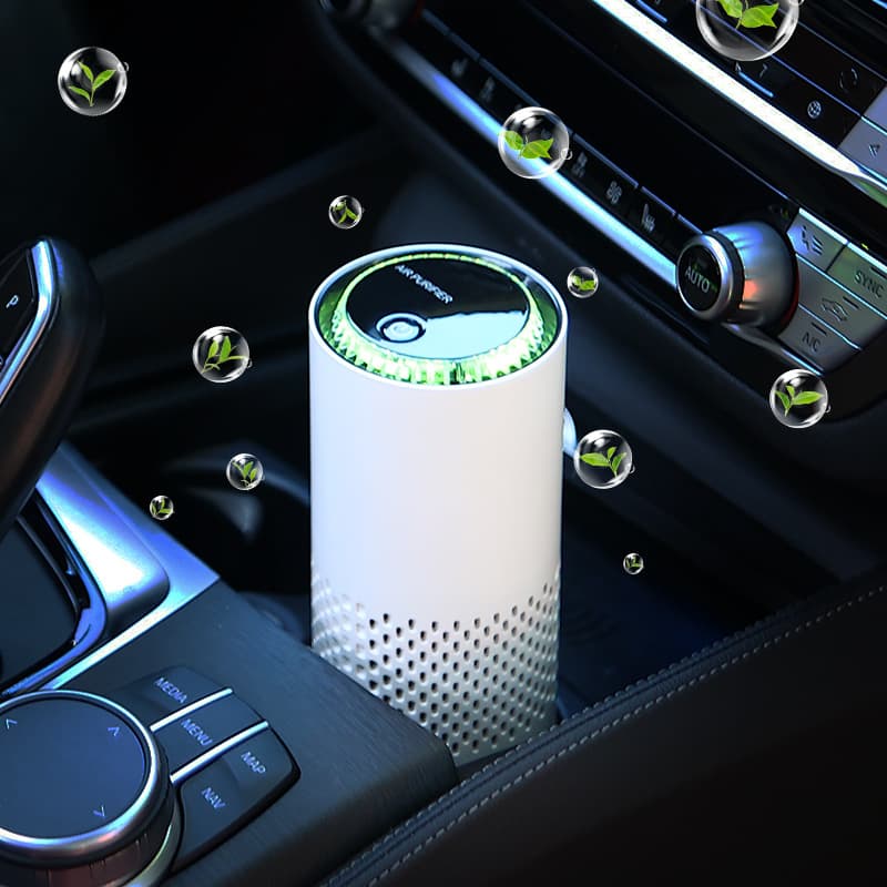 Cross-border New Car Air Purifier with Aroma Diffuser, Formaldehyde Removal, Desktop HEPA Filter Negative Ion Vehicle Oxygen Bar