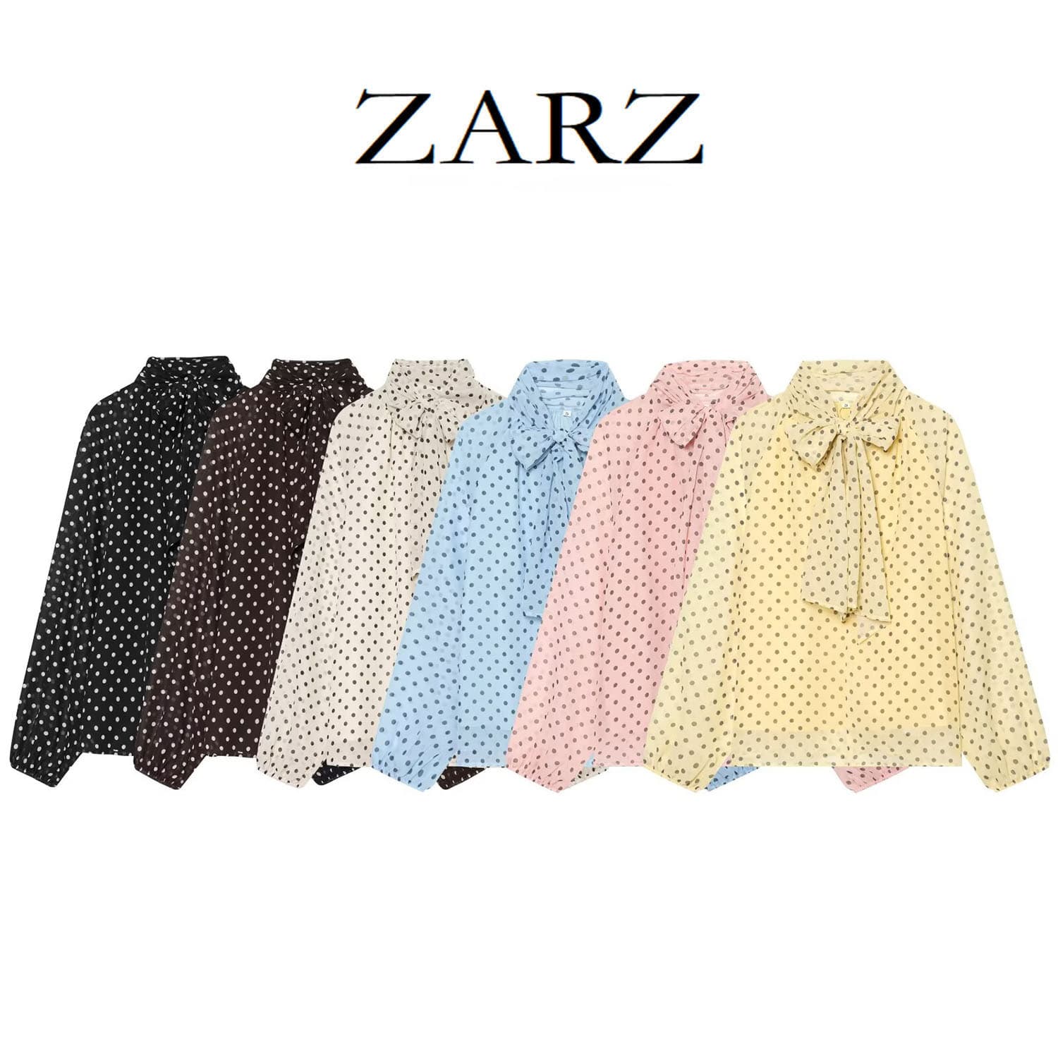 ZARZ Self-Made European-American Style New Women's Trendy Watermark Polka Dot Bow Blouse 2075/107/017