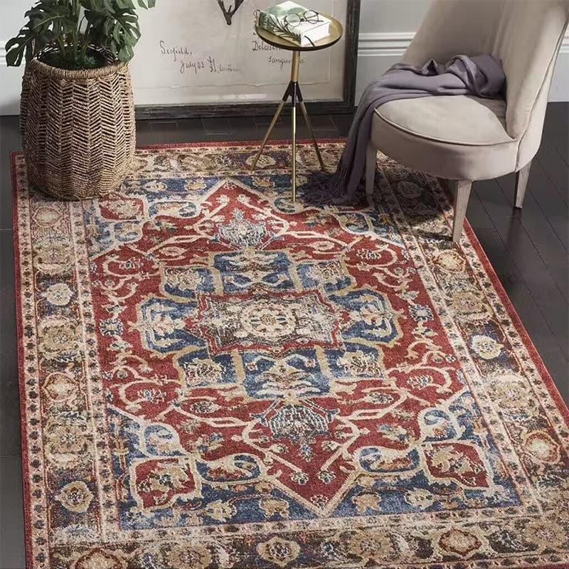 Cross-Border Bohemian Living Room Rug Vintage Persian Ethnic Style Carpet Floor Mat Bedroom Sofa Coffee Table Rug