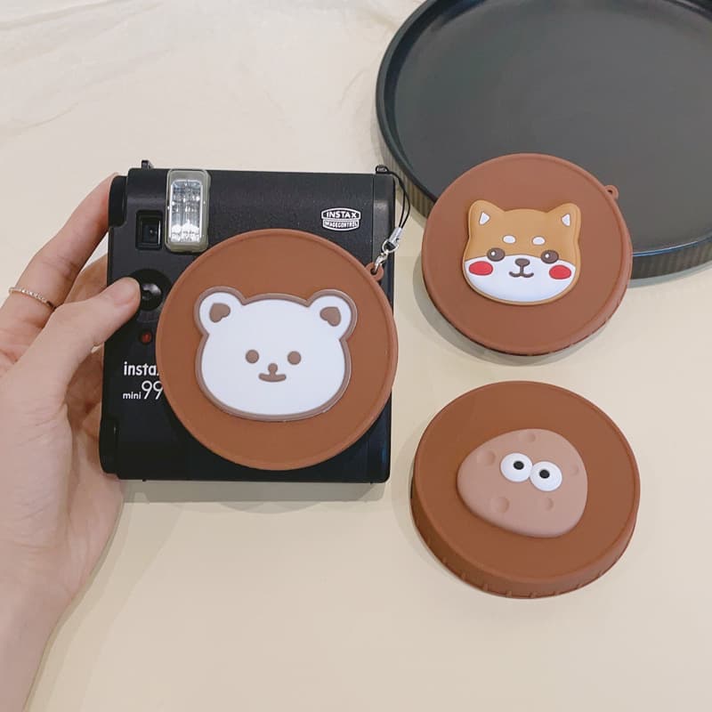 Compatible with Fujifilm Instax Mini 99 Dedicated Instant Camera Silicone Lens Cap, Cartoon with Anti-Loss Lanyard