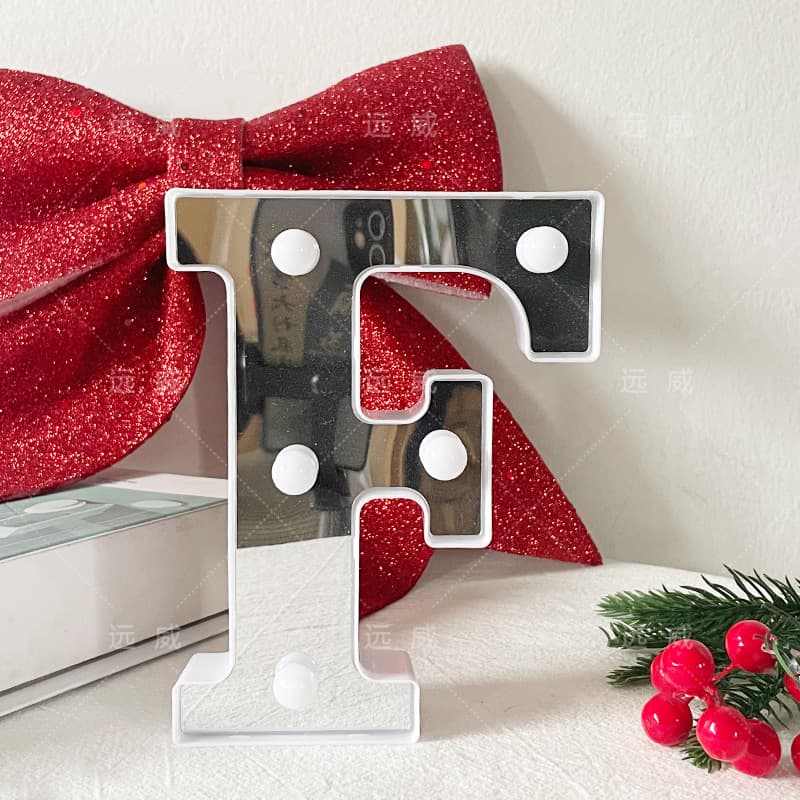 Cross-border LED Letter Light Mirror Digital English Shape Glowing Light Proposal Confession Scene Decoration Ins Decorative Light