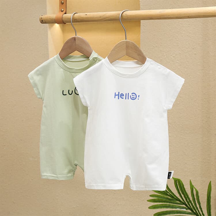 Ins-style trendy baby romper summer short-sleeve onesie for 10-month-old, lightweight summer wear