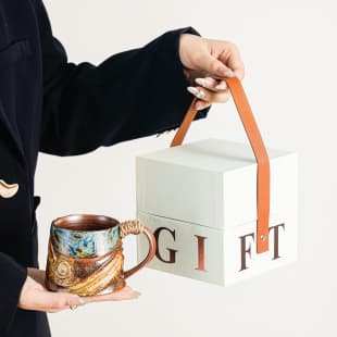 Premium Vintage Kiln-Transformed Ceramic Mug Gift Set, Elegant and Exquisite Water Cup Gift Box