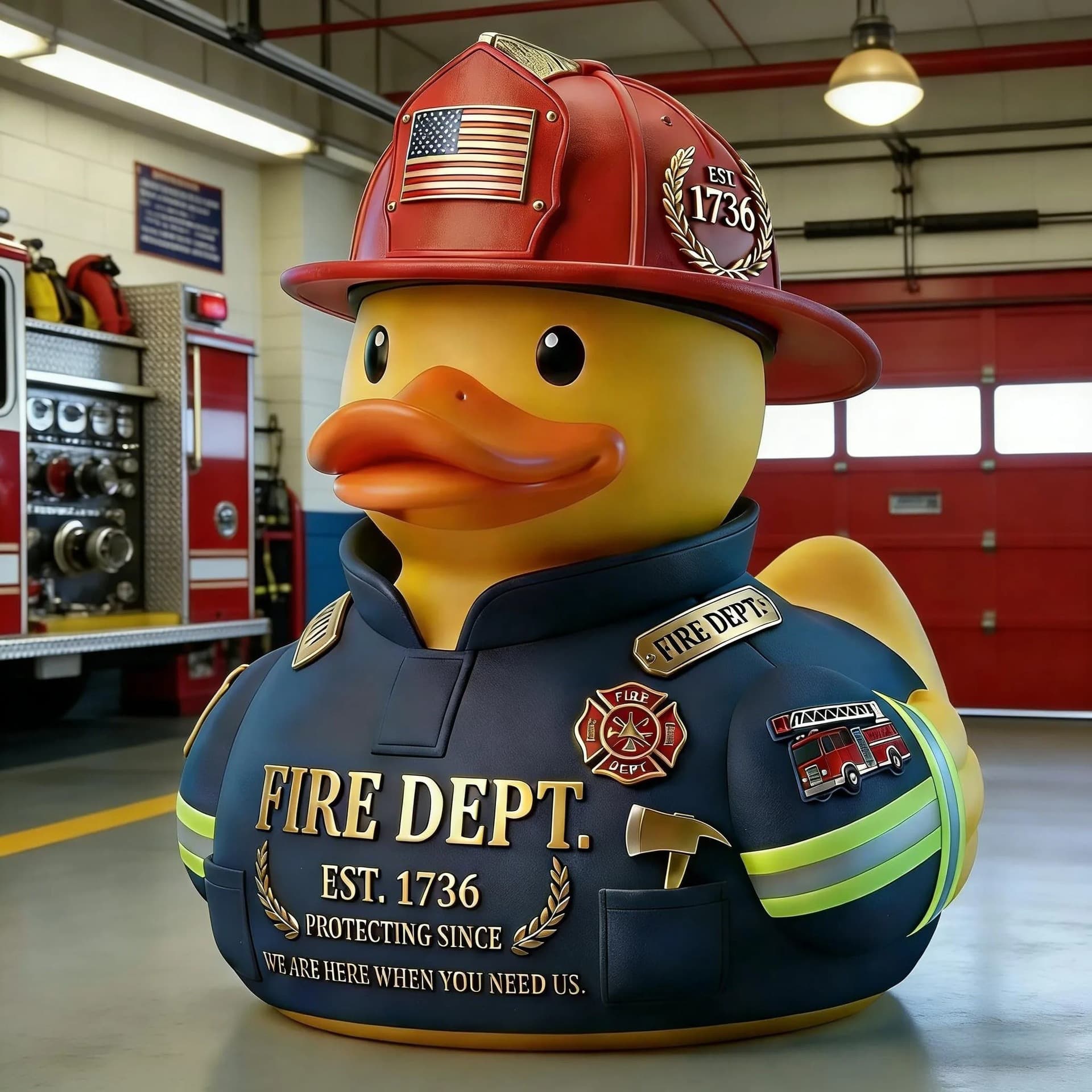 Cross-border The 1736 Firefighter Duck Figurine 1736 Firefighter Duck Figurine