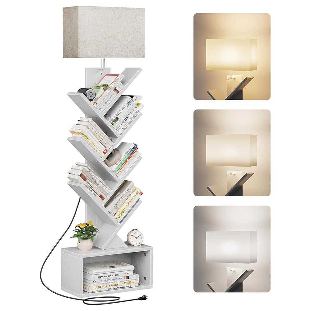 Amazon best-selling cloth cover floor lamp bookshelf lamp floor lamp 6-layer storage rack tree-shaped storage rack floor lamp