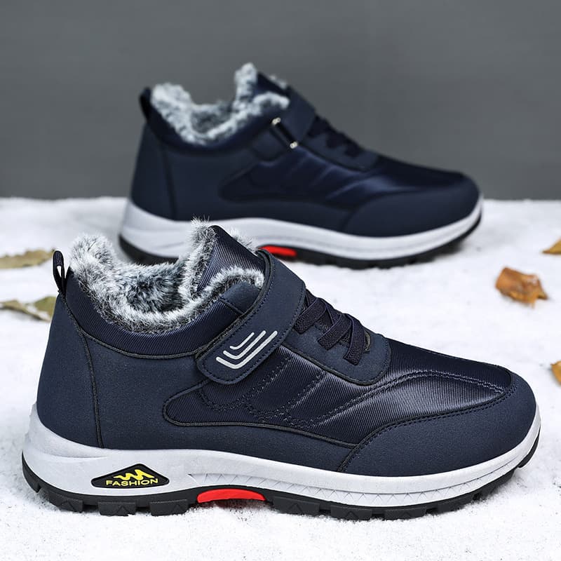 Cotton Shoes 2025 Winter New Walking Shoes Warm Velcro Hiking Shoes Cross-Border Fleece-Lined Thick Snow Boots Men