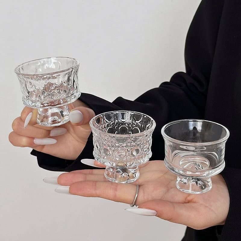 Mini Instagram-Style Mountain-Shaped Shot Glass, Creative High-Footed Glass Cup, Small Drinking Glass, Liquor Glass, Whiskey Glass, Tea Cup