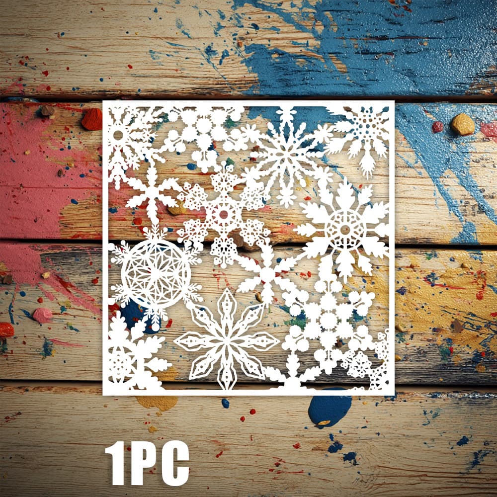 Snowflake Pattern Painting Stencil - Cross-Border Hot Selling Drop Shipping Painting Hollow Template Wall Painting Hand Account Decoration Masking Wholesale