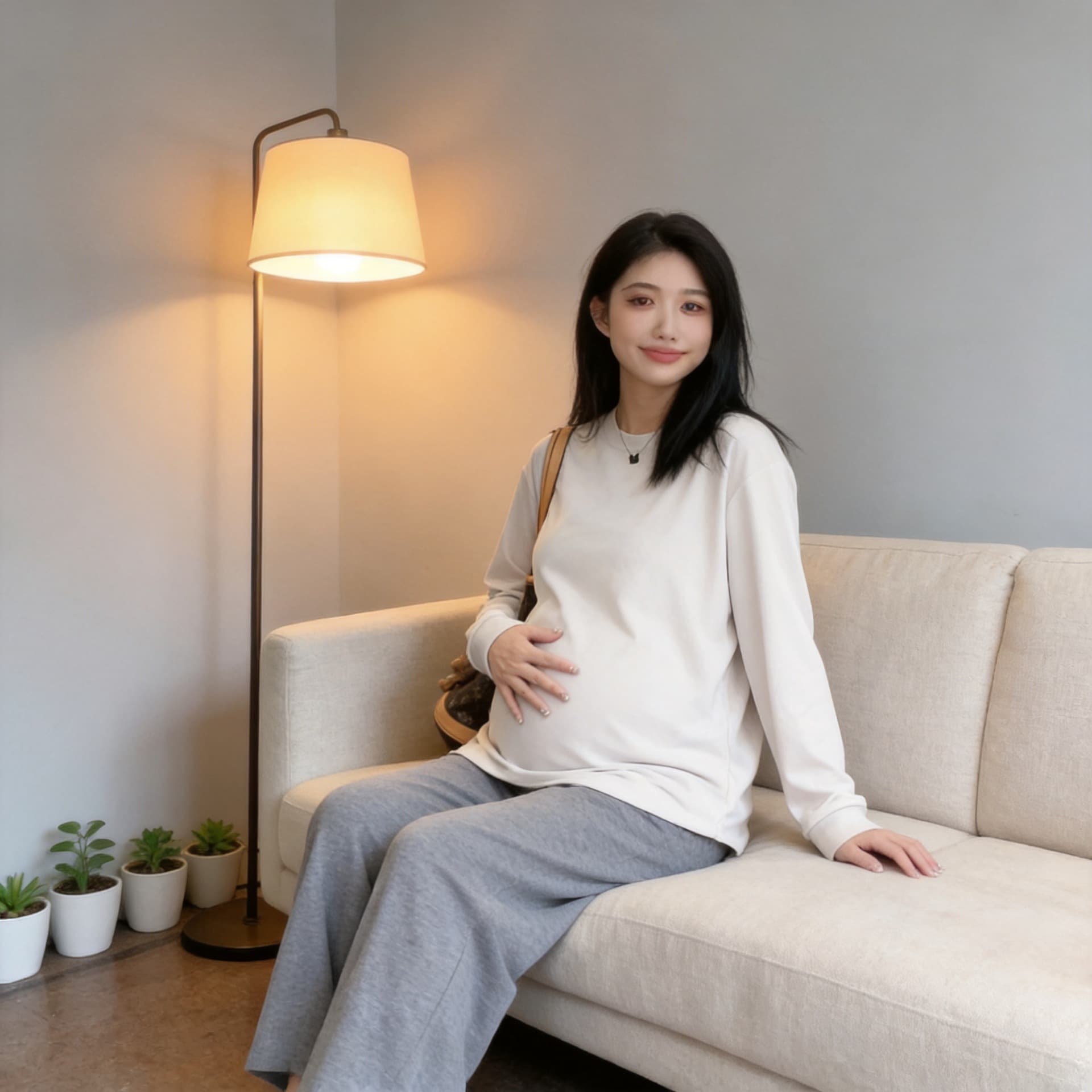 Maternity bottoming shirt long-sleeved fashionable autumn and winter warm maternity top casual new knitted German velvet maternity wear trendy