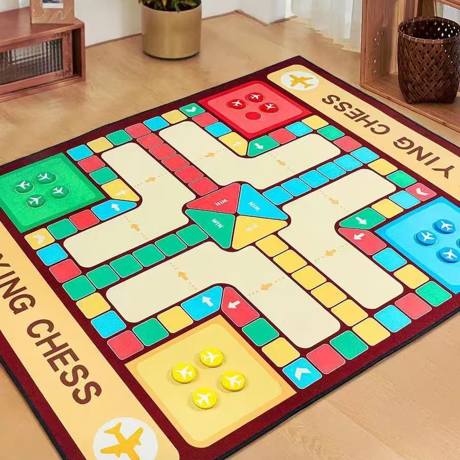 Large Monopoly World Tour Super Deluxe Edition Flying Chess Carpet Tabletop Game Crystal Velvet Floor Mat Chess Board