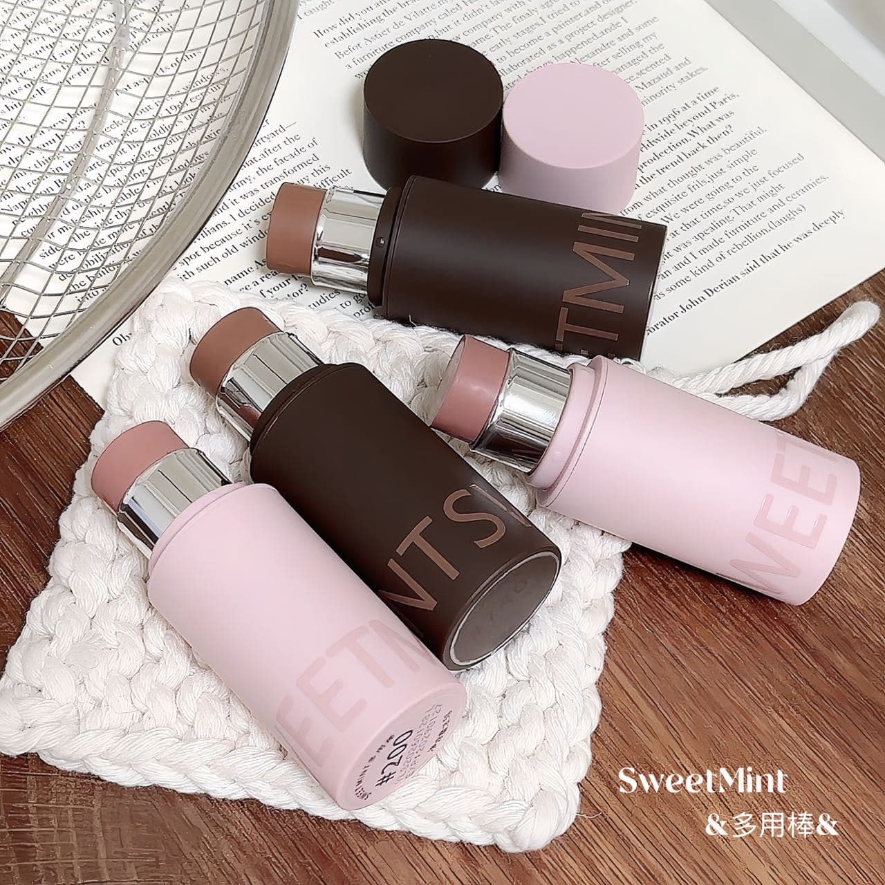 Sweetmint Multi-Use Stick Natural Nude Color Korean Mood Blush Eyeshadow Lipstick All-in-One Stick