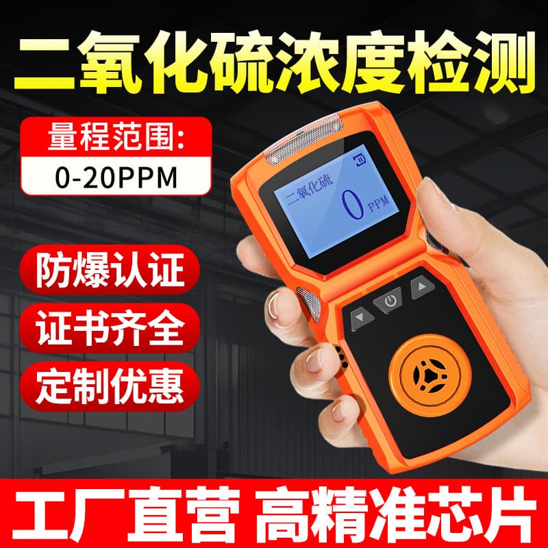 Sulfur Dioxide SO₂ Gas Detector for Portable Laboratory / Chemical Workshop Concentration Detection and Alarm