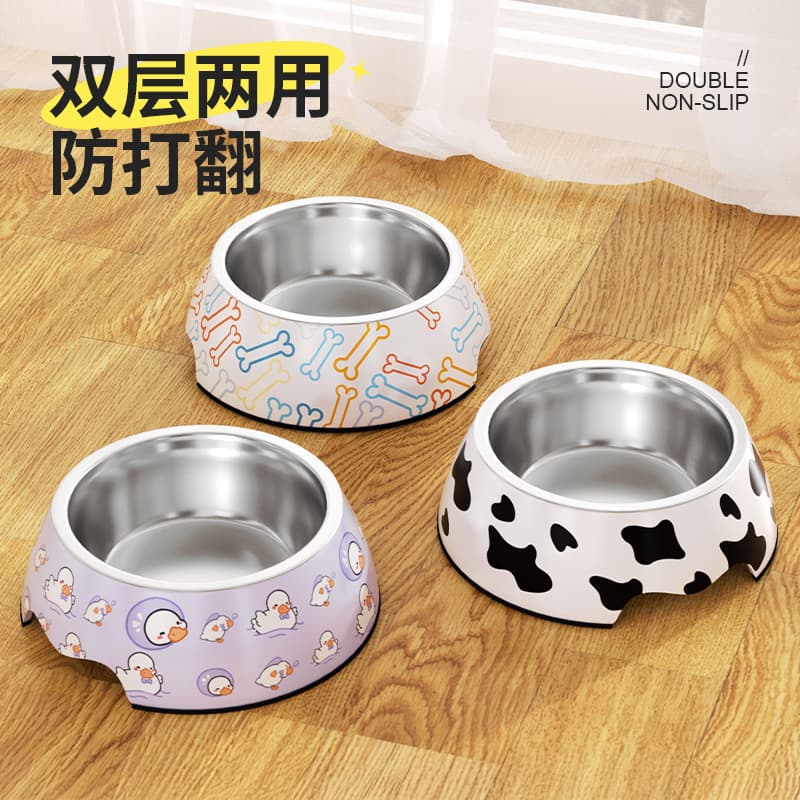 Anti-Tip Dog Bowl, Cat Water Bowl, Puppy Food Bowl, Stainless Steel Pet Bowl, Pet Supplies