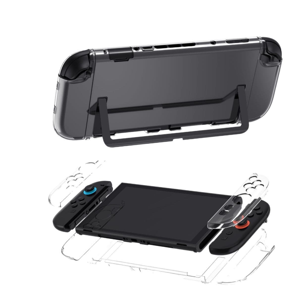 New Switch 2 Protective Case Split-Style Full Coverage Transparent Drop Protection Cover for Gaming Console