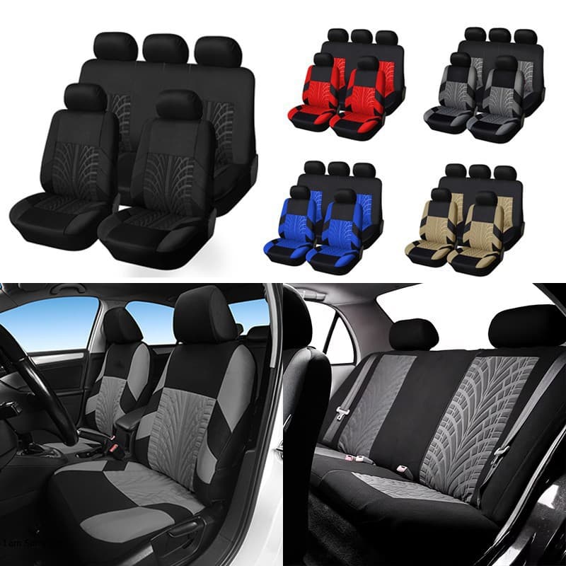 Cross-border foreign trade universal car seat cover 9-piece set four-season universal seat cushion cover tire pattern factory direct sale