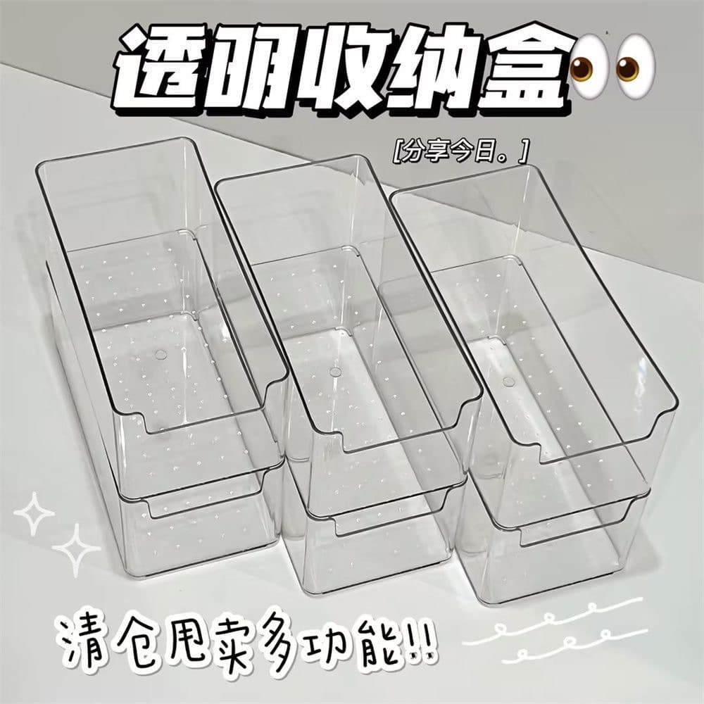 Acrylic Sticky Note Storage Box - Transparent Desktop Japanese-style Plastic Muji-inspired Waterproof Organizer