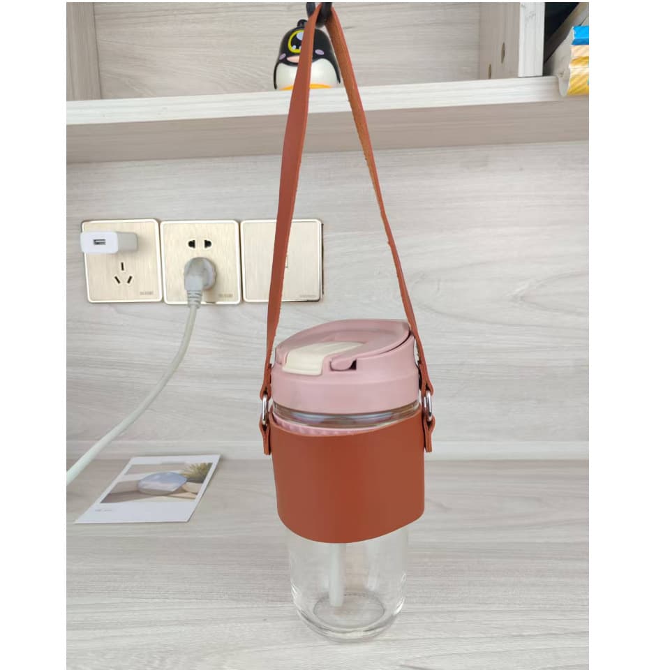 In Stock Multi-Function PU Leather Cup Holder Tote for Beverages, Coffee, Milk Tea, Insulated Cold/Hot Cup Sleeve