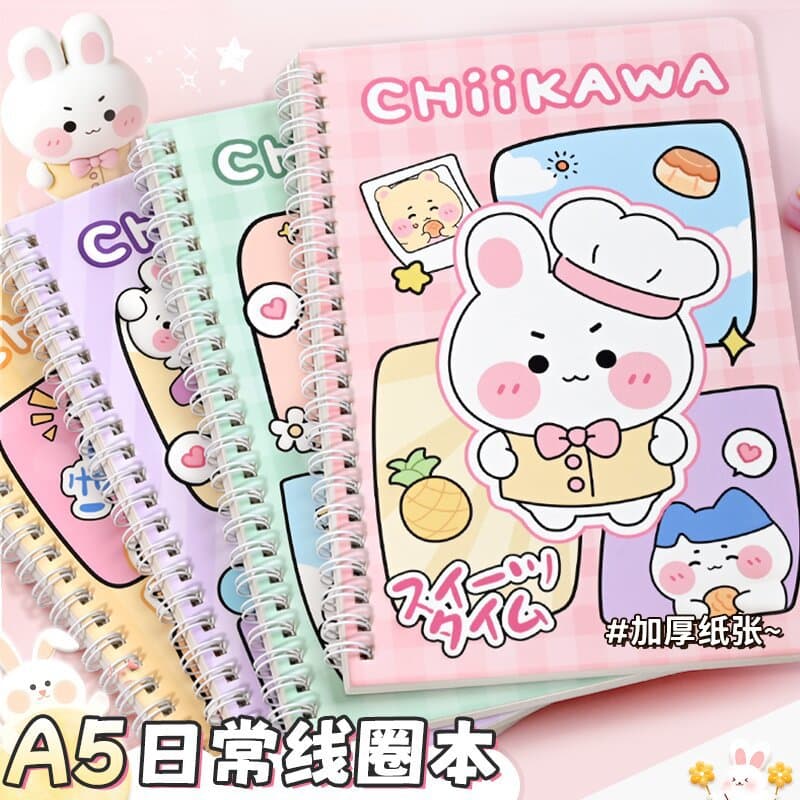 Ins Oil Painting Style A5 Coil Notebook for Kids Students Gift Stationery Thick Spiral Notebook Wholesale