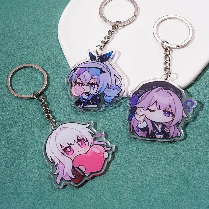 Honkai: Star Rail Keychain Game Merchandise Silver Wolf Transparent Double-Sided Acrylic Kafka Bag Pendant