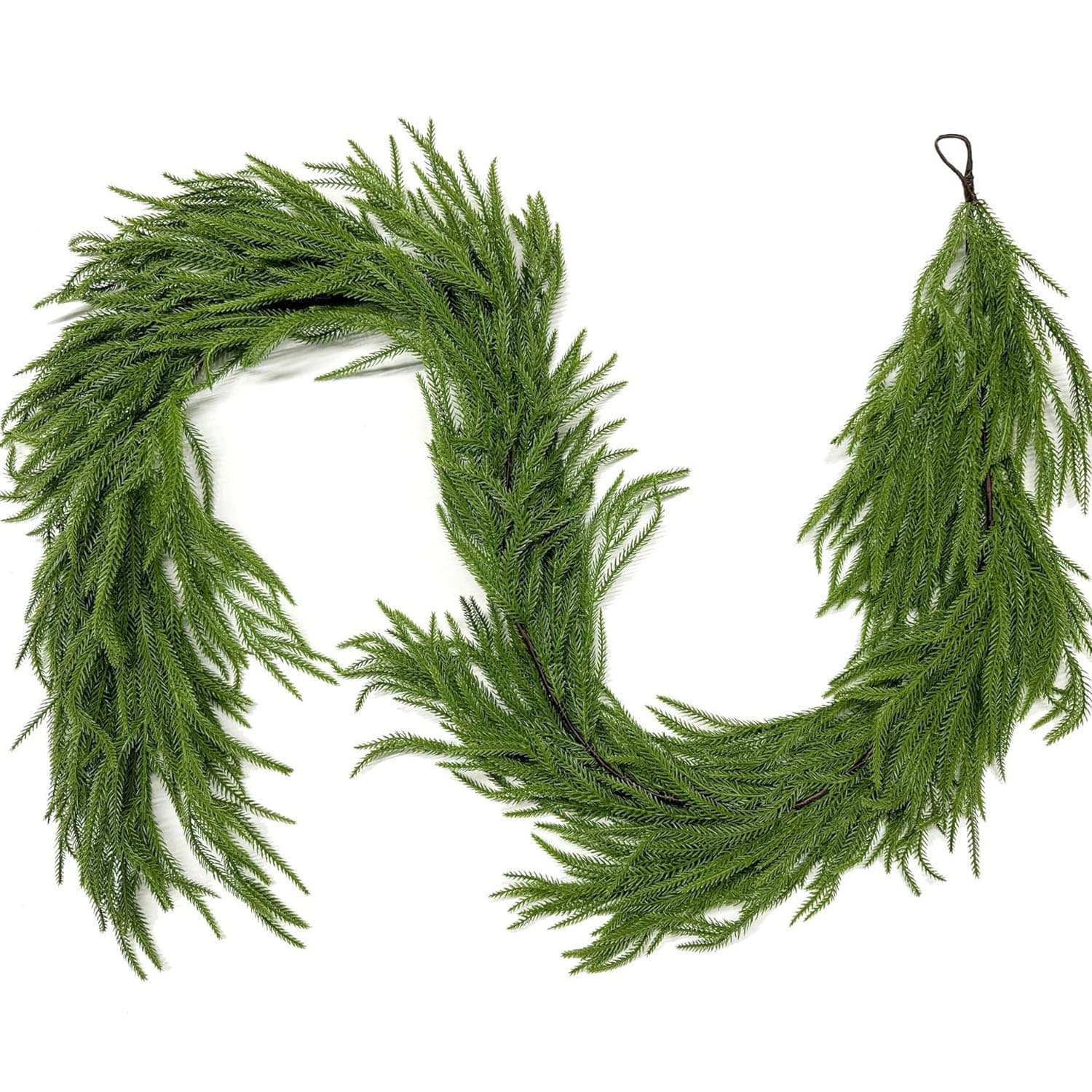 HUANGTAO Festival Christmas Vine Fox Cedar Artificial Green Plant for Stair/Wall Decoration