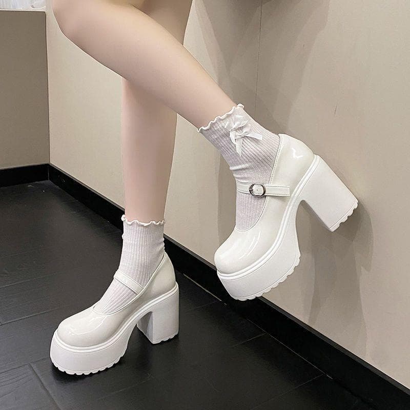 Vintage Mary Jane Shoes Women's 2022 New Witch Shoes Ultra High Thick Heel Water Platform Round Head Versatile Spicy Girl Single
