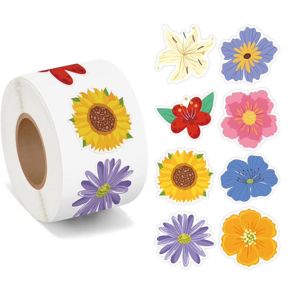 500 stickers/roll 3.2cm Butterfly Flower Shaped Stickers Seal Stickers Decorative Gift Box Self-Adhesive Sticker Labels