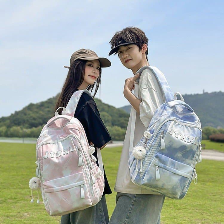 High school students' schoolbags, college girls' backpacks, junior high school students and elementary school students' printed new large-capacity burden-reducing backpacks