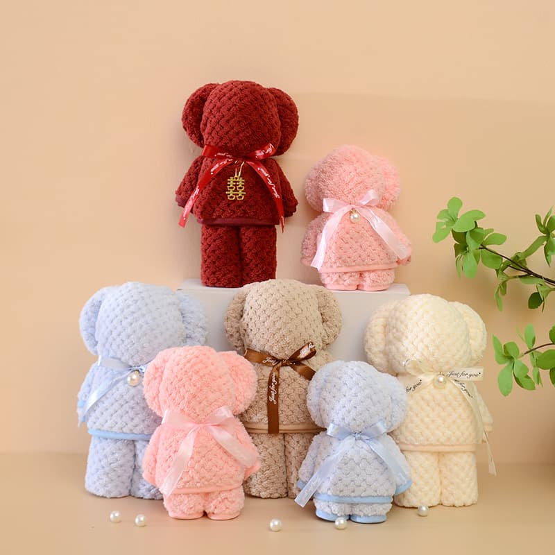 Bear Towel Souvenir, Small Gifts for Kindergarten, Opening, Wedding Favors, Shaped Towel Production with Embroidery Logo