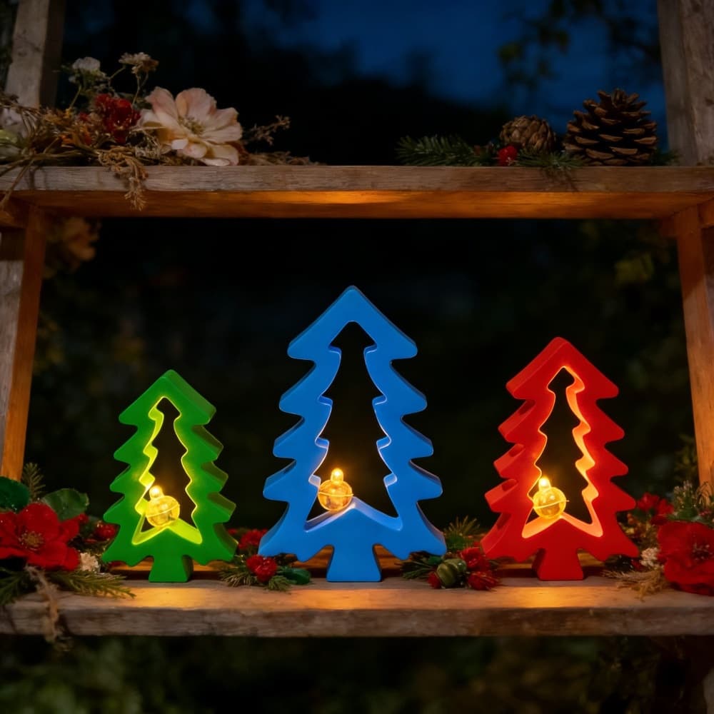 S2280 Christmas Tree Ornament Decoration Cement Plaster Mold DIY Silicone Mold