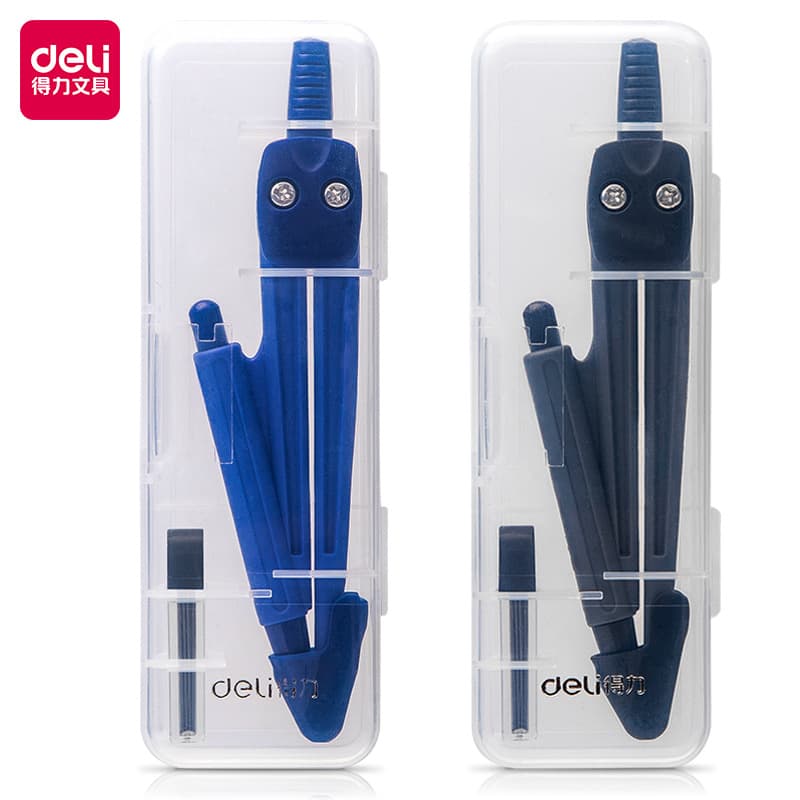 Deli Compass ACS90876 Metal Compass Drawing Design Student Compass with Pencil Leads Compass Set Multiple Styles