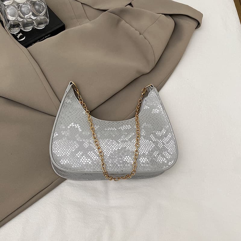 Spring/Summer Fashion Snake Print Handheld Dumpling Bag 2025 New Korean Style Minimalist Bag Premium Trendy Versatile Shoulder Bag