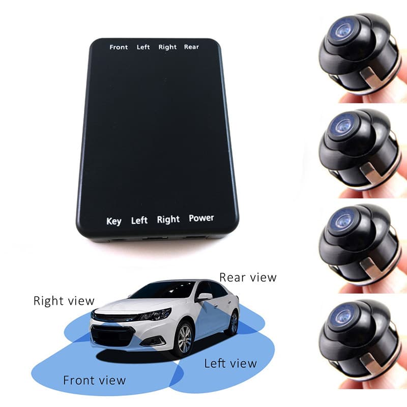 360-Degree Panoramic Car Camera Control Switch 4-Channel Converter + 360-Degree Reverse Camera Universal