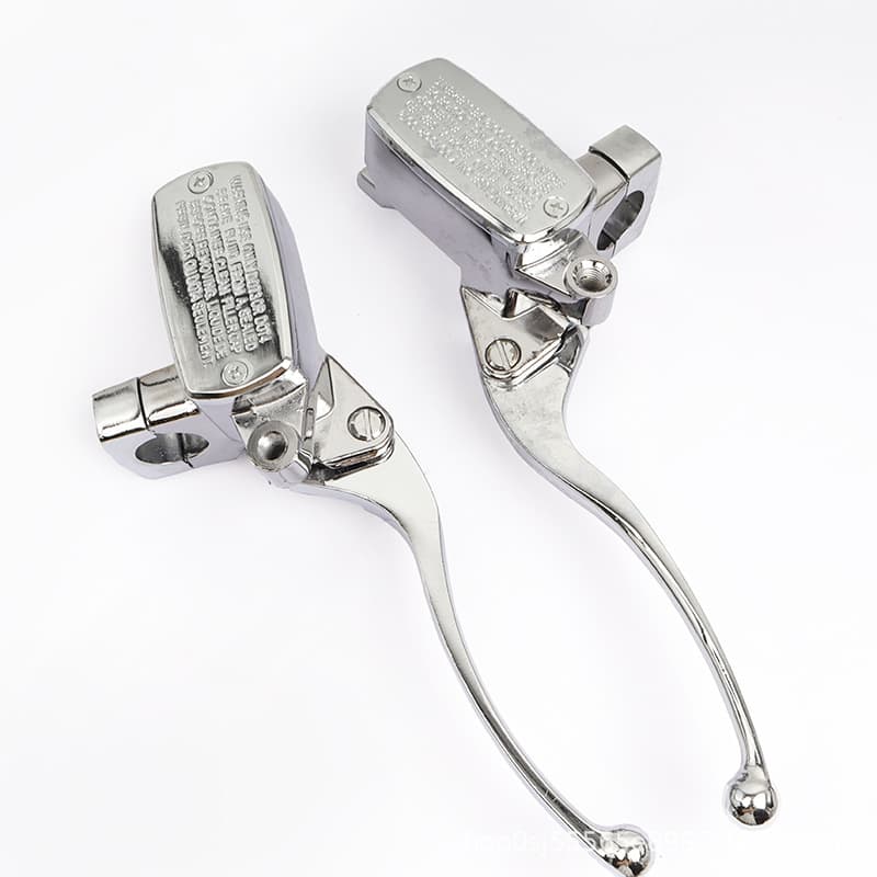 Motorcycle Accessories Chrome 25MM Handlebar Hydraulic Brake Master Cylinder Brake Upper Pump Left Right Kit 14MM Piston