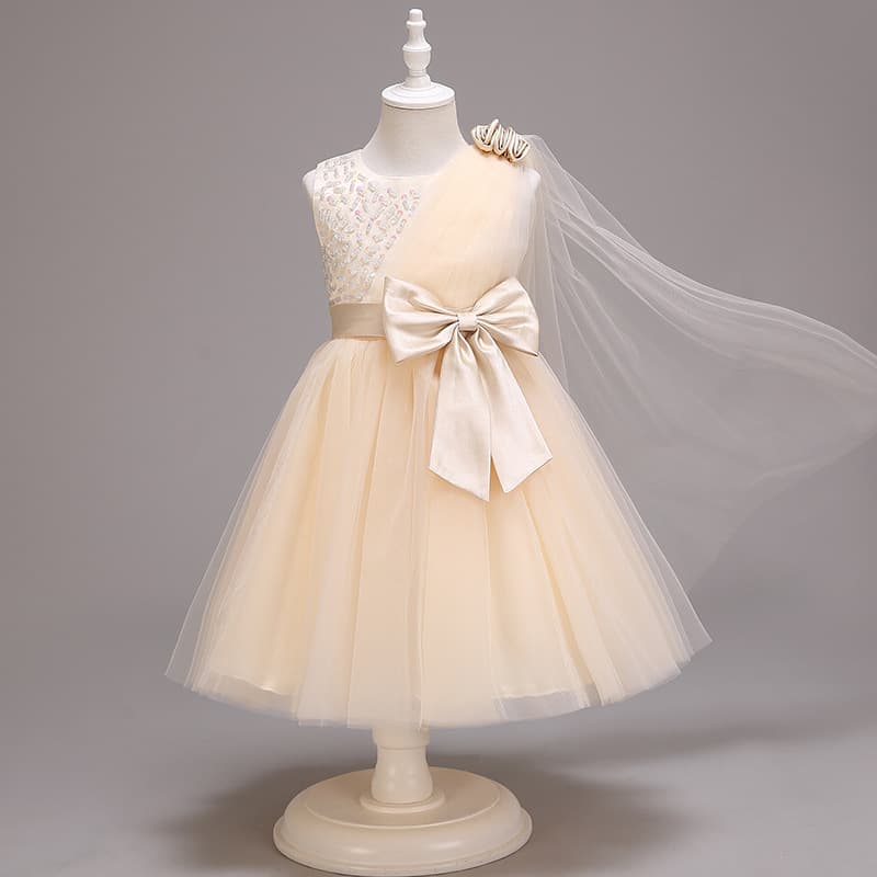 Girls' Formal Princess Dress Elegant Flower Girl Host Piano Performance Dress Summer Little Girl Dress Little Princess