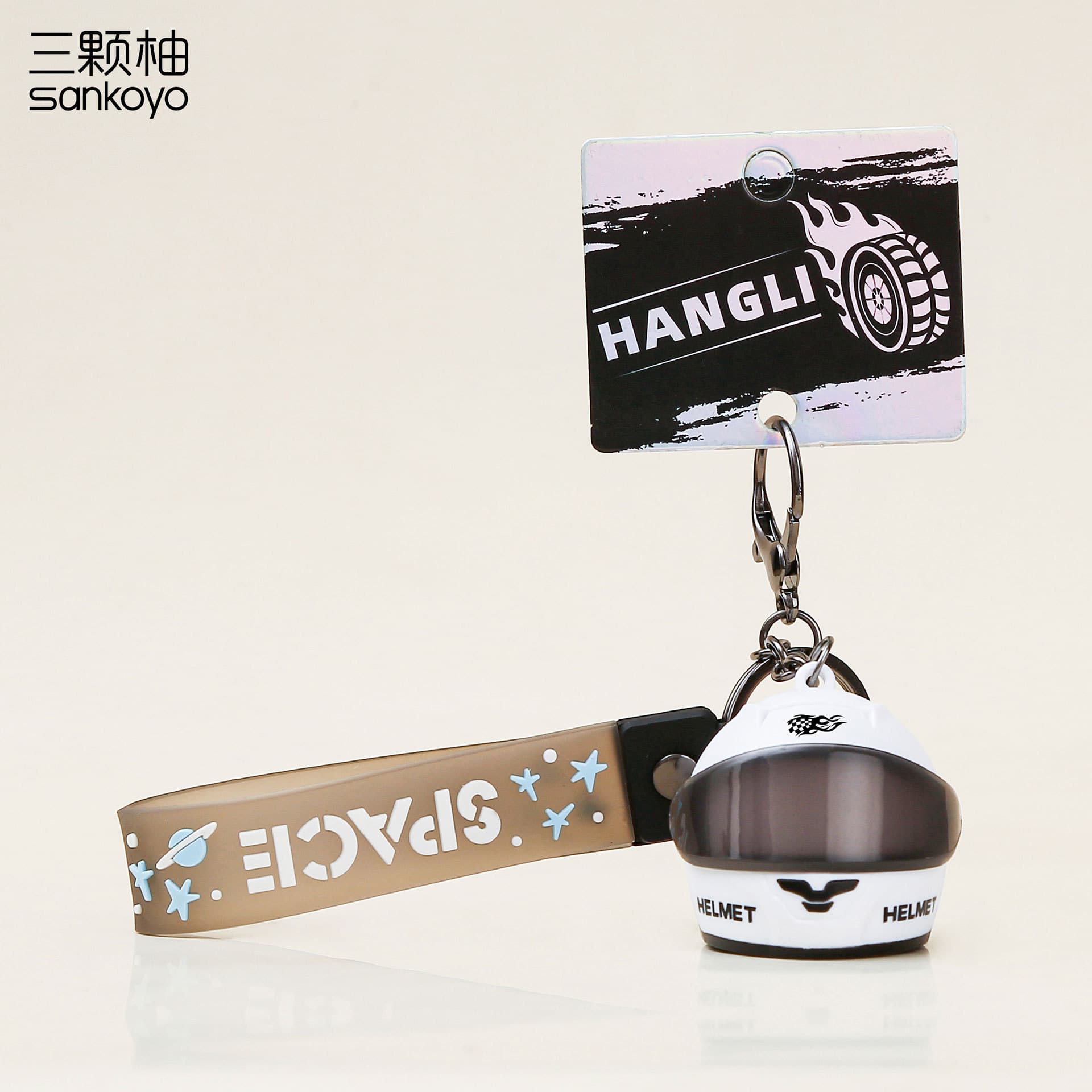 New cool luminous motorcycle helmet keychain for men cute cartoon motorcycle boy bag pendant small gift