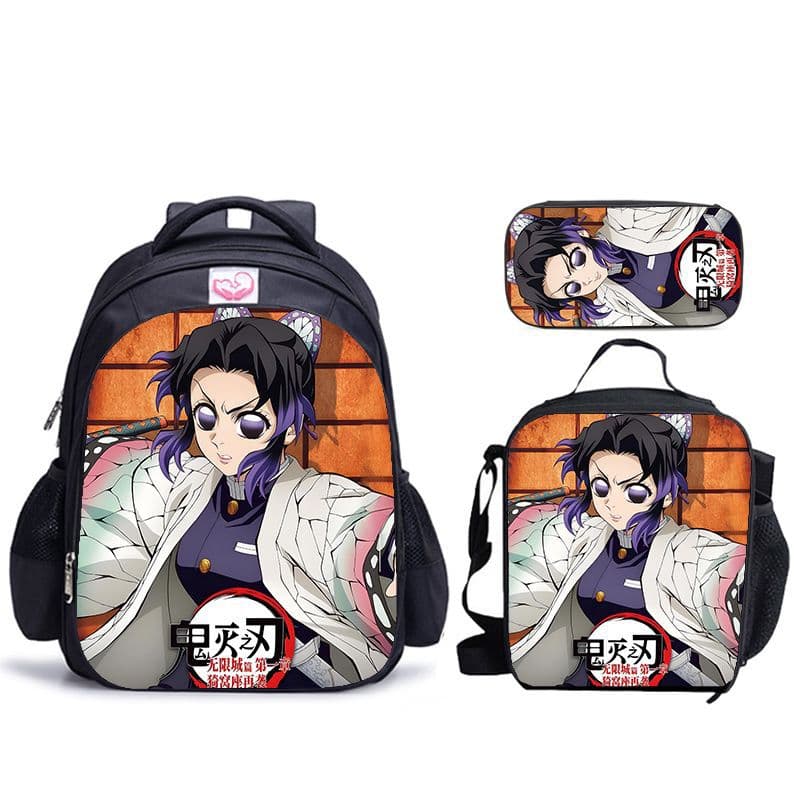 Best-selling Demon Slayer Three-Piece Set - Backpack + Vertical Lunch Bag + Pencil Case