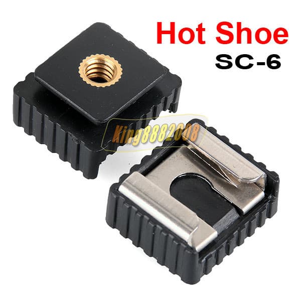 Flash Hot Shoe Adapter SC6 Fill Light Base Connector Lamp Holder Photography Light Hot Shoe Mount Bracket 1/4 Inch