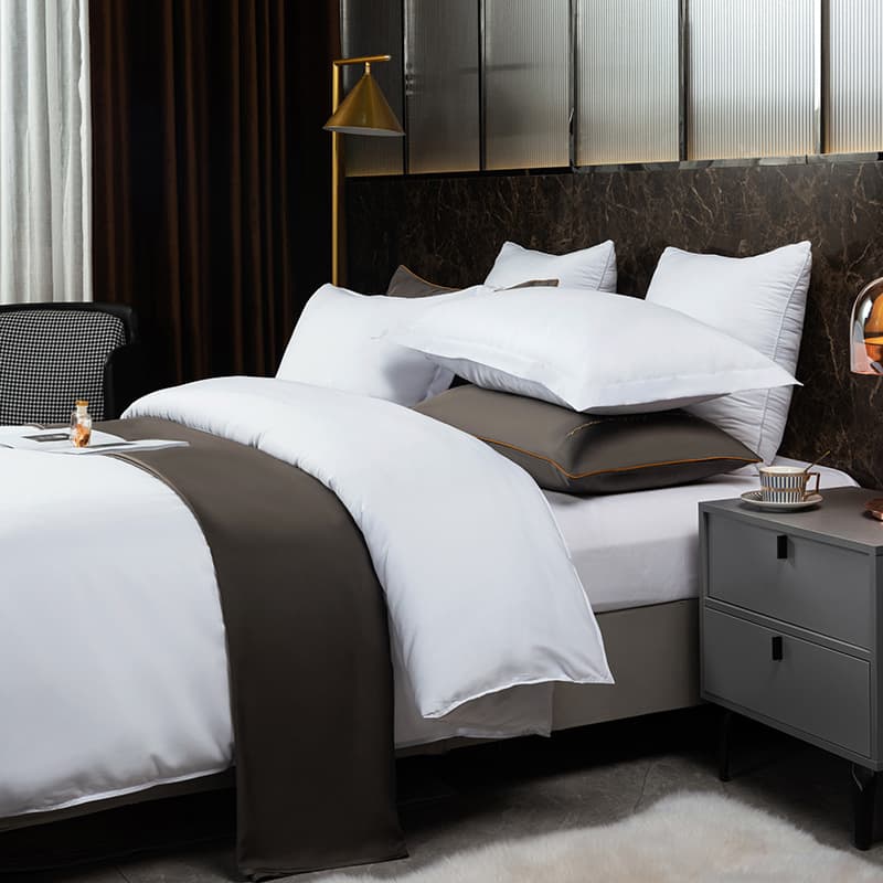 Cross-border Amazon US/EU Hotel Poly-Cotton Pure White Sheet, Duvet Cover, Pillowcase Bedding Set with Drop Shipping