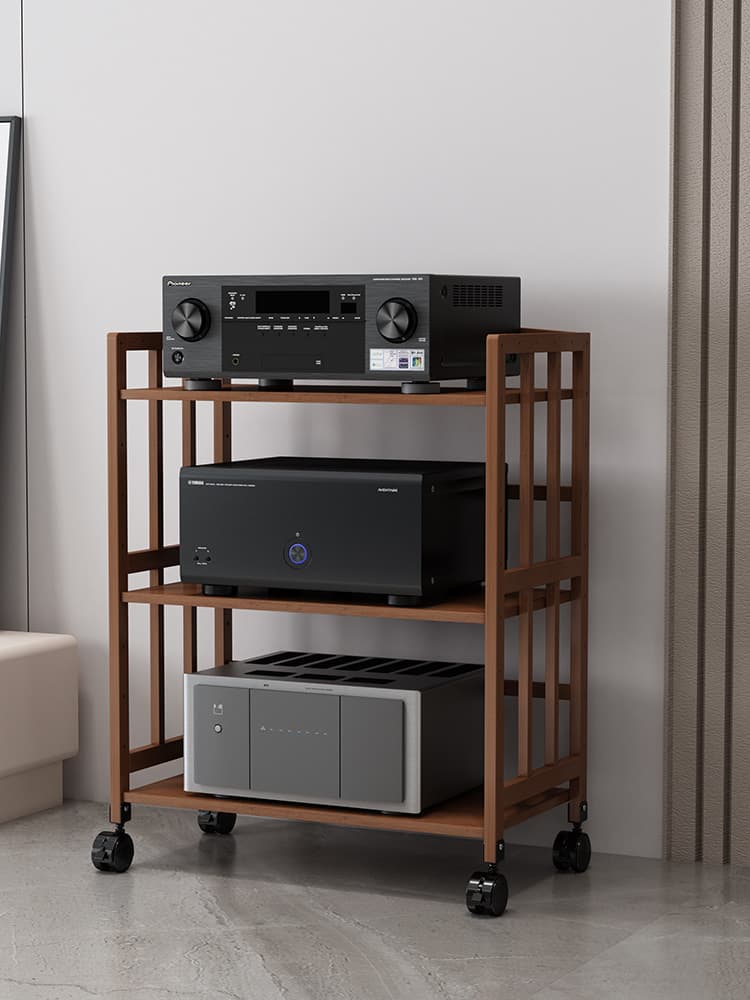 Multi-Layer Adjustable Spacing Amplifier Rack, Mobile Tube Amplifier Stand, HIFI Cabinet Speaker Audio Feet