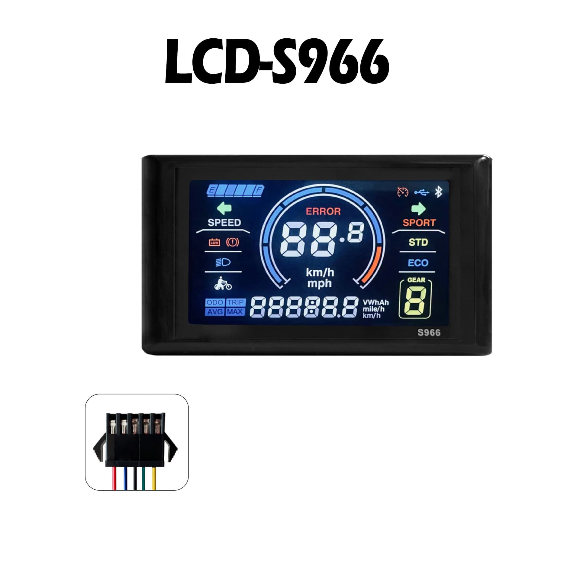 Mountain Bike Lithium Modification Accessories LCD-S966 Smart Color Screen Meter with NFC Function/SM Connector