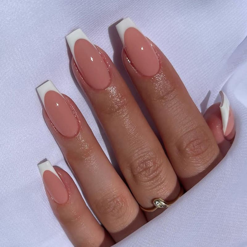 Viral Hot-Selling European & American Ins Style Premium Fresh Gentle Simple Elegant Whitening French False Nails Press-On Nails